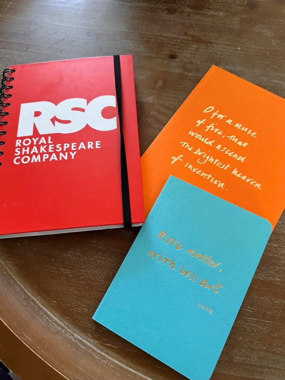 RSC + Shakespeare Birthplace  - UK Set of 3 Journal / Notebooks - NEW and Unused